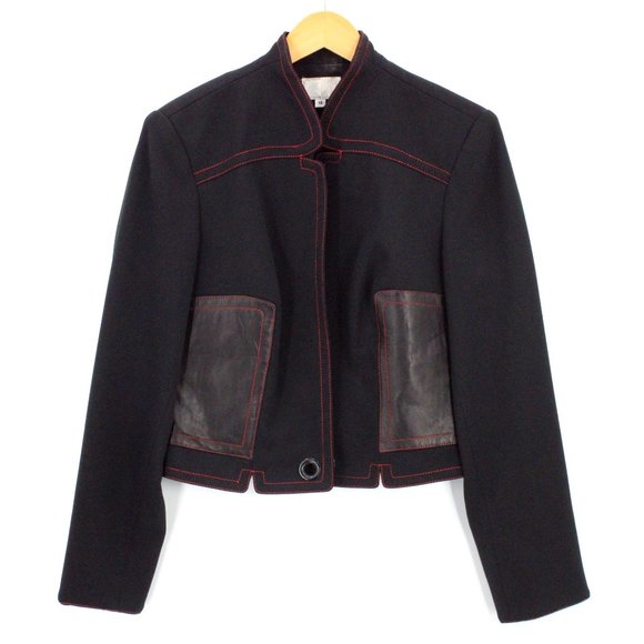Alberto Makali Blazer Jacket Women's Black Designer Long Sleeve Open Front Sz 14 - Picture 1 of 7